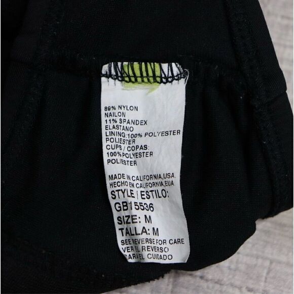 Mossimo Solid Stripe Black White Halter Swim Top Bikini 2pc Swimsuit sz MEDIUM - Picture 12 of 14